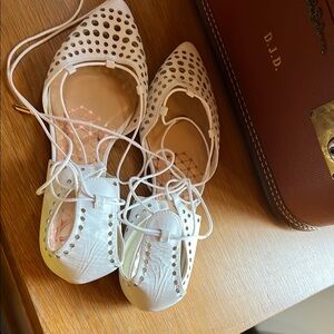 Ted Baker White Lace-Up Women's Ballet Flat size 9 uk 39